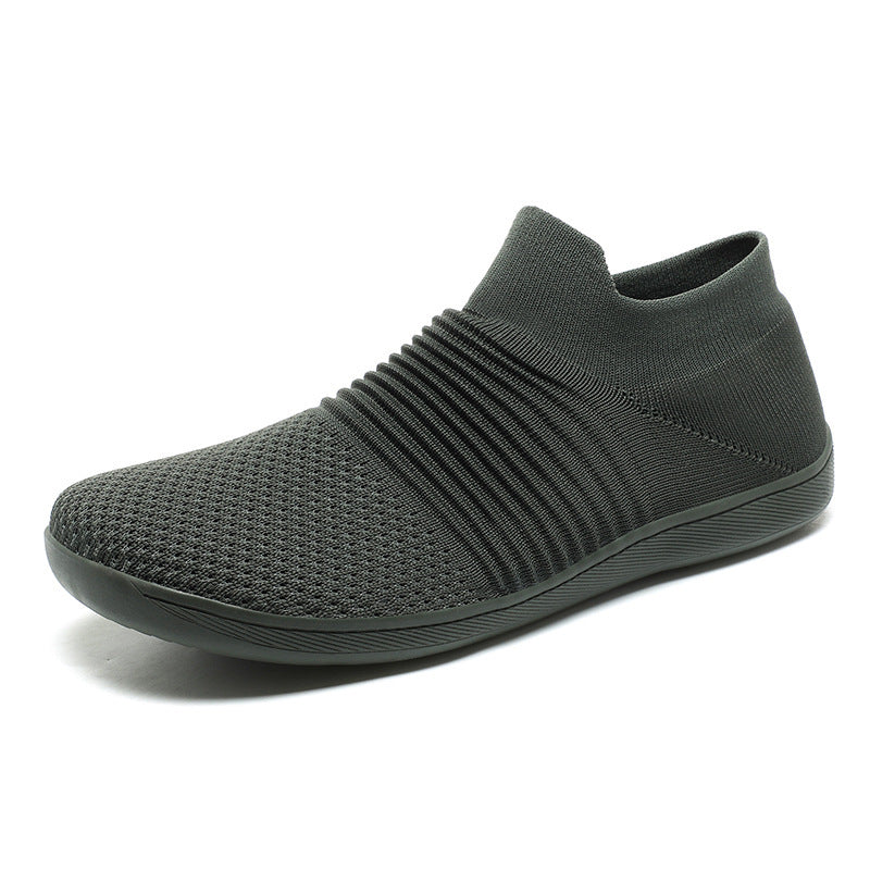 Men's Shoes Fly Woven Mesh Casual Lightweight Breathable One Pedal Thin Fitness Shoe