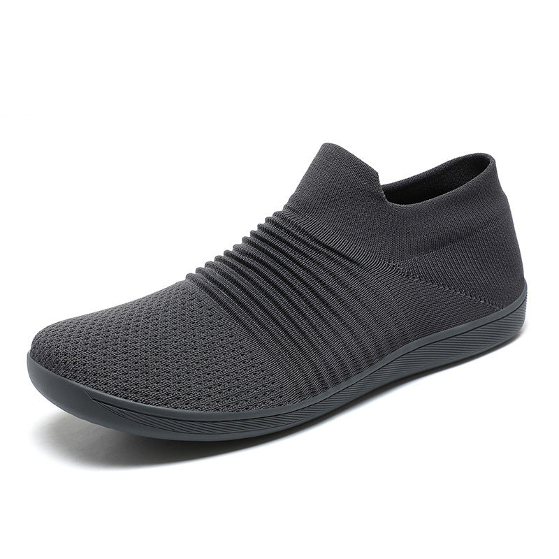 Men's Shoes Fly Woven Mesh Casual Lightweight Breathable One Pedal Thin Fitness Shoe