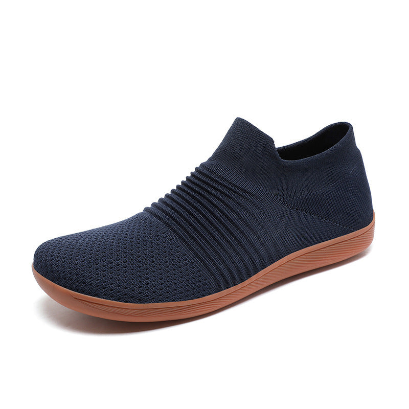 Men's Shoes Fly Woven Mesh Casual Lightweight Breathable One Pedal Thin Fitness Shoe
